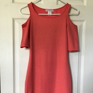 Coral cold shoulder dress from Body Central.